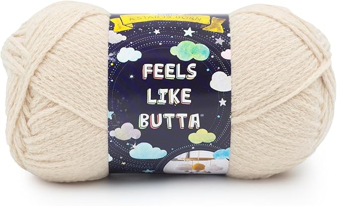Lion Brand Yarn, Feel Like Butta Velvety Soft Yarn for Knitting, Crochet, and Crafts, Neutral, 1 Pack, Chenille Like Fiber for Plush Baby Blankets, Amigurumi Toys, and Worsted Weight Sweaters