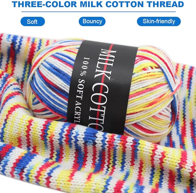 6 Rolls 50g Acrylic Yarn Skeins, Soft Yarn for Crocheting and Knitting Craft Project, Assorted Starter Crochet Kit Yarn Bulk for Adults and Kids (Grey)