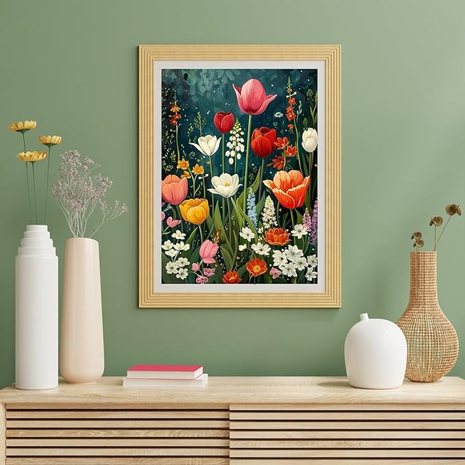 wildflower cross stitch kits for adults - stamped crossstitching kits preprinted 11 count cross-stitch kit for beginner, 11ct prestamped easy pattern needlepoint kits crafts for decor