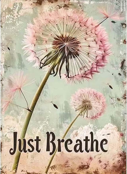 mybisymqq stamping cross stitch kit just breathe, counting cross stitch kit for adult beginners, full line diy cross stitch stitching kit for home decor cross stitch patterns 11.8x15.7 inches