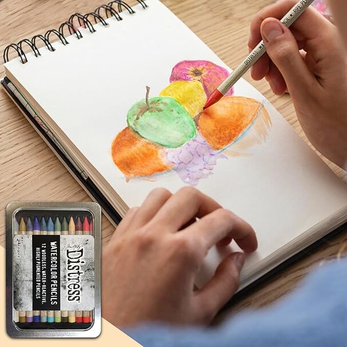 Tim Holtz Distress Watercolor Pencil 12pc Set 6 TDH83603