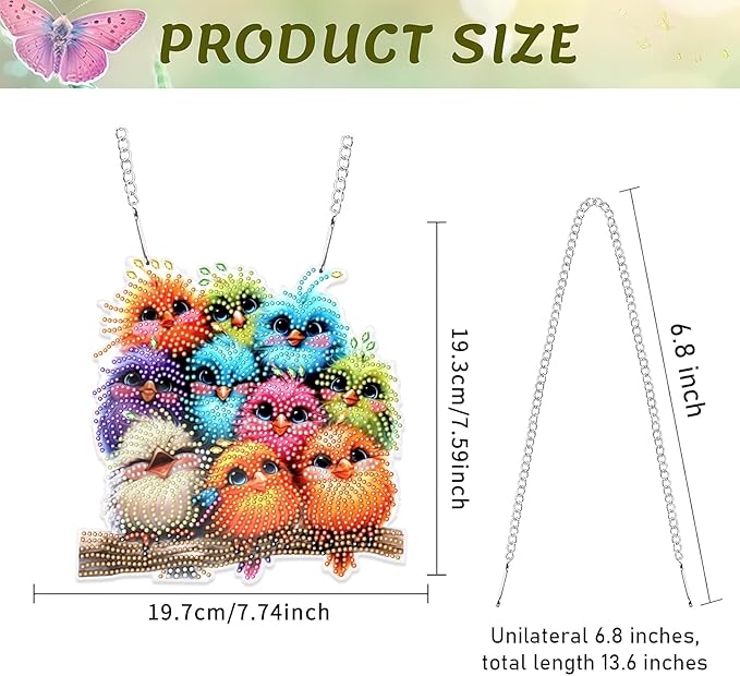 Tumwisk Diamond Painting Kits for Adults, Birds Diamond Painting, 5D Special Shaped Diamond Art Painting, Crafts for Adults, Hanging Wall Art Ornaments Home Garden Wall Door Hanging Decor