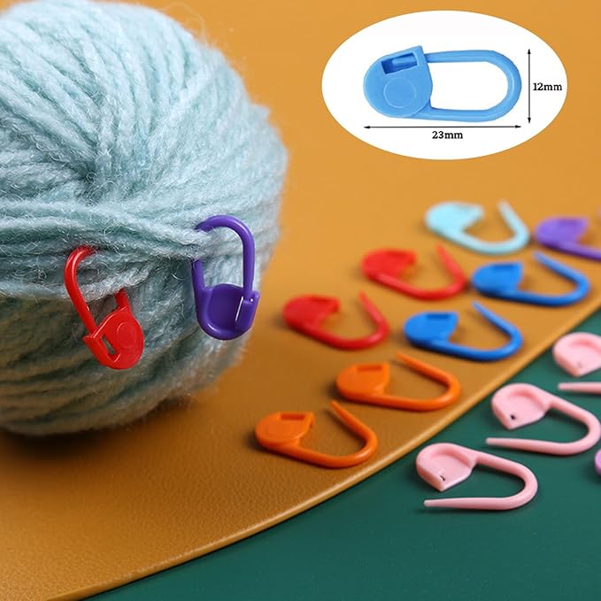 Stitch Counters 2 Pcs LED Digital Row Counter and Stitch Markers 50 Pcs Crochet Stitch Markers for Knitting Sewing Stitching Weaving, Muslim Pray, Recording Sports Scoring, Lap Counting