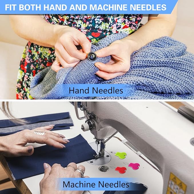 Lechchy 16 Pcs Sewing Machine Needle Threaders for Embroidery Floss, Cut-Off Thread Function, Gourd Shaped Simple Threader Tool for Hand Sewing, Sewing Crafting, with Clear Storage Box, 4 Colors