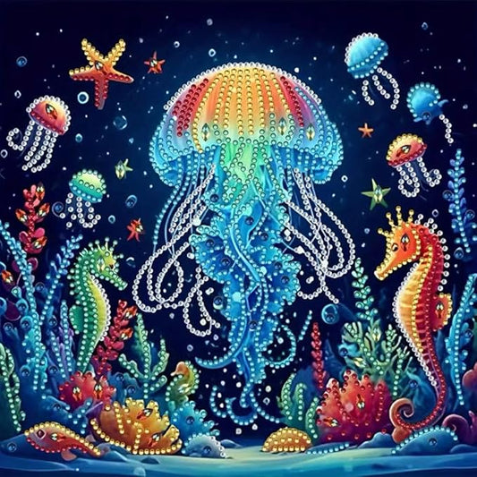 ZQEATRY Jellyfish Special Shape Diamond Art Kits for Adults,5D Diamond Painting Kits for Adults Beginner,DIY Diamond Dots Art Crystal Rhinestones Painting Kits for Home Wall Decor 11.8 X 11.8inch