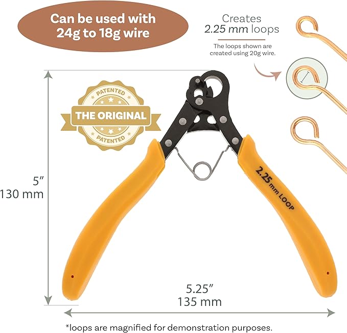 The Beadsmith Original One Step Looper – Create and Trim Consistent 2.25 mm Loops for Jewelry Making, Use With 24-18g Craft Wire (Patented)