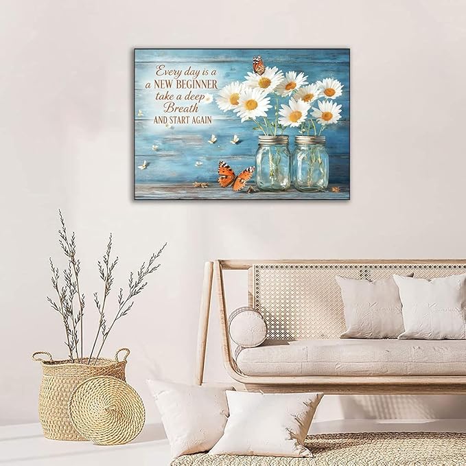 Daisy Stamped Cross Stitch Kits - Inspirational Flower Counted Cross Stitch Kits for Beginners Adults Needlepoint Cross-Stitch Patterns Dimensions Needlecrafts Embroidery Kits Arts and Crafts