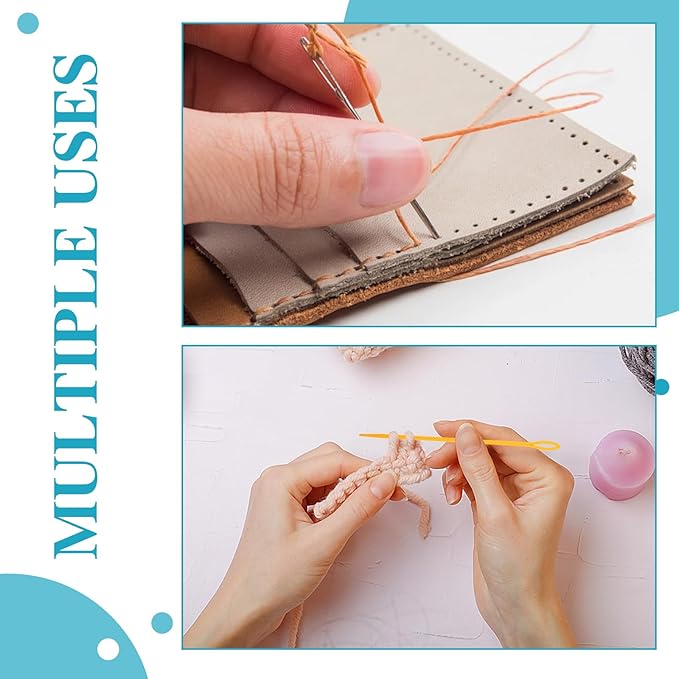 60 PCS Yarn Needle Kit, Including Bent Tapestry Needle 3 Sizes Weaving Needle Darning Needles for Yarn, Knitting Needles with Needle Threaders for Sewing and Crochet Supplies