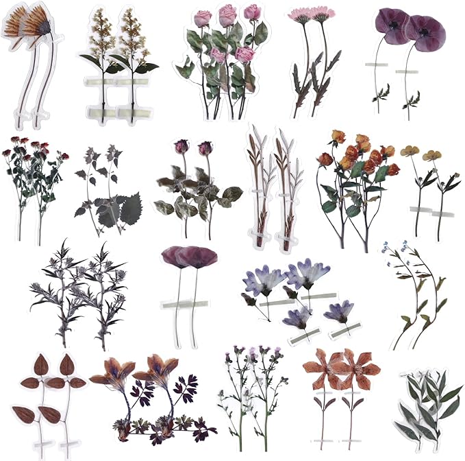 445 PCS Vintage Scrapbook Paper Journaling Scrapbooking Supplies Kit Aesthetic Decorative Craft Paper include 40 Sheet Flowers Stickers for Planner, Bullet Journaling, Junk Journal, Retro Crafts