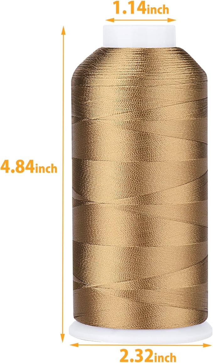 Simthread Rayon Embroidery Thread 5500 Yards, 40wt 100% Rayon Viscose for Commercial and Domestic Machines - Caramel 1057