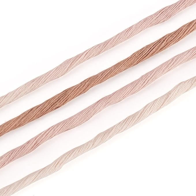 21.87 Yards Camel Single Strand Macrame Cord 3.5mm Gradient Colored Cotton Cord Colorful Twine Bohemia Soft Cotton Rope Yarn for DIY Crafts Knitting Crochet Wall Plant Hanger Home Project