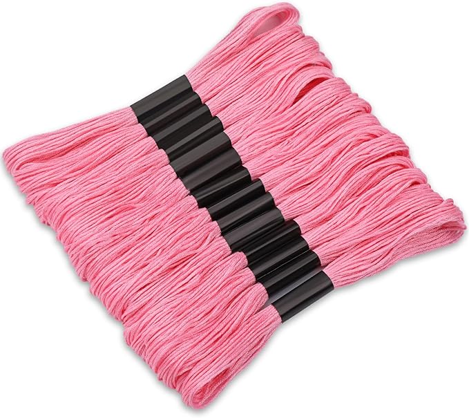 14 Skeins Pink Cotton Embroidery Floss - Cross Stitch Thread Set,Embroidery Thread for Friendship Bracelets