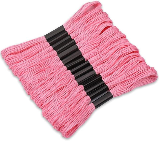 14 Skeins Pink Cotton Embroidery Floss - Cross Stitch Thread Set,Embroidery Thread for Friendship Bracelets