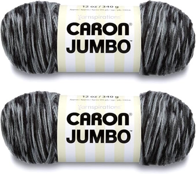 Caron Jumbo Prints Dalmatian Yarn - 2 Pack of 340g/12oz - Acrylic - 4 Medium (Worsted) - 595 Yards - Knitting/Crochet