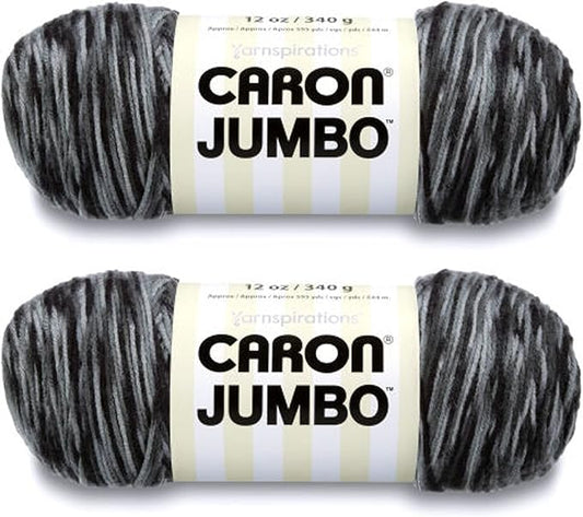 Caron Jumbo Prints Dalmatian Yarn - 2 Pack of 340g/12oz - Acrylic - 4 Medium (Worsted) - 595 Yards - Knitting/Crochet