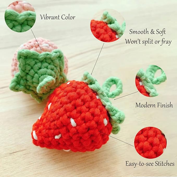 Black Yarn for Crocheting and Knitting Cotton Crochet Knitting Yarn for Beginners with Easy-to-See Stitches Cotton-Nylon Blend Easy Yarn for Beginners Crochet Kit(3x50g)