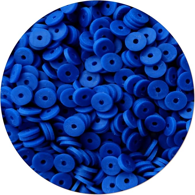 2000pcs Royal Blue Clay Beads for Bracelets Making Heishi Polymer Disc Clay Bead Flat Spacer 6mm for Jewelry Earrings DIY Crafts
