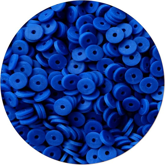 2000pcs Royal Blue Clay Beads for Bracelets Making Heishi Polymer Disc Clay Bead Flat Spacer 6mm for Jewelry Earrings DIY Crafts