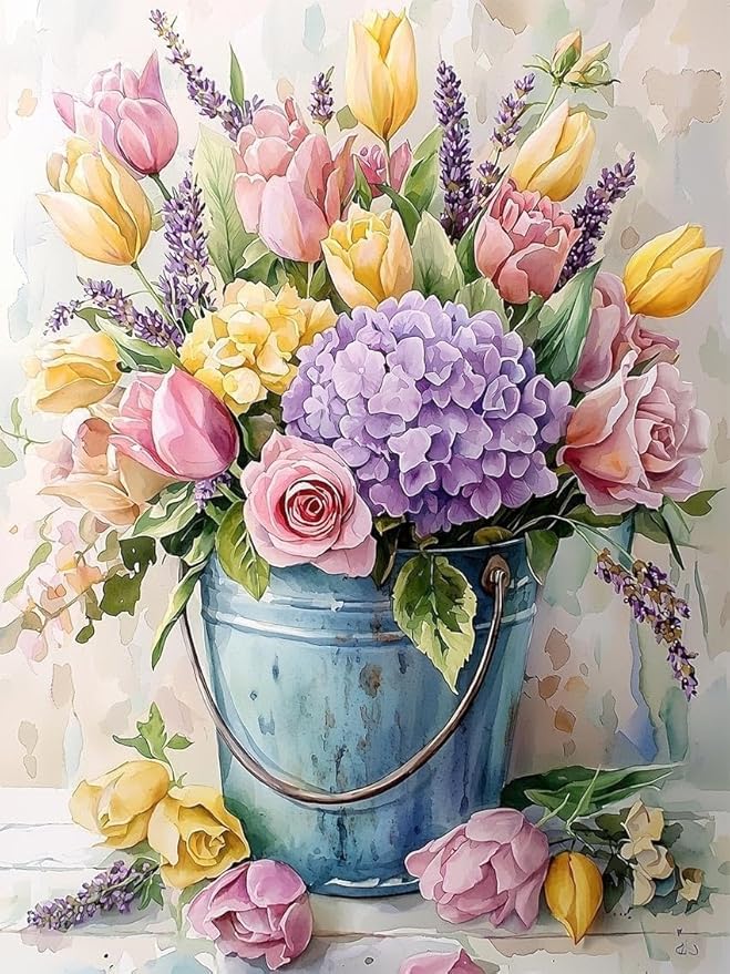 stamped cross stitch kits for adults beginner,flower counted cross stitch kits printed stitching cute patterns dimensions needlepoint art crafts embroidery kits for adults beginners (15.7x11.8 inch)