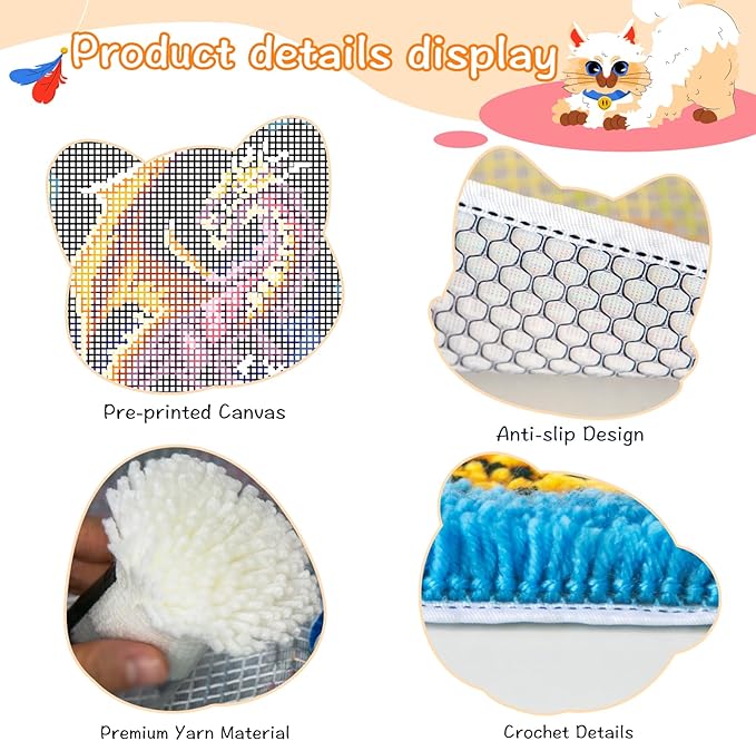 YP Latch Hook Rug Kits for Adults Latch Hook Kit Dragon Pattern Printed Canvas DIY Rug Crochet Yarn Tapestry Kits Home Decor 20.5"X15"