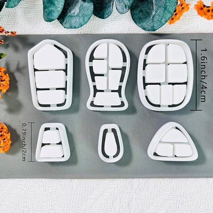 Xaekicr 20pcs Polymer Clay Cutters Display Shelf Set – Miniature Clay Cutters for Polymer Clay Jewelry, Bookshelf Earring Molds with Bottles, Pots and Bowls, Clay Tools for DIY Accessories