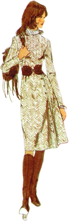 Simplicity SS3017Y5 Misses' Vintage 1970's Front-Wrap Skirt Dress and Scarf Sewing Pattern Packet, Design Code S3017, Sizes 18-20-22-24-26, Multicolor