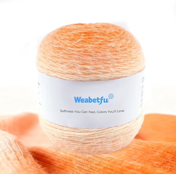 Weabetfu Gradient Cake Yarn for Crocheting & Knitting-Ombre Yarn Cake of 200g/7.05oz.-80% Acrylic,20% Nylon|Light Weight&Soft Crochet Yarns for Scarves,Blankets & Garments-12