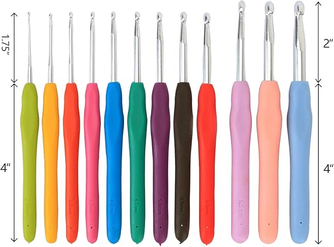 Teamoy Ergonomic Crochet Hook Set,12Pcs Large Crochet Hooks for Arthritis and Beginners, Smooth and Comfortable