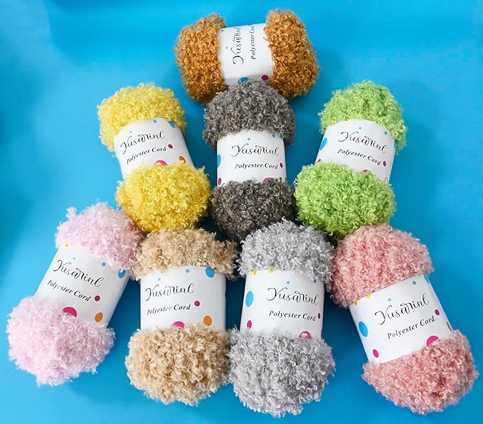 (32 Colors Available) Yusarinl 2 Skeins Teddy Bear Yarn,Fuzzy Yarn for Crochet Polyester Plush Fur for Crafts Fluffy Fuzzy for Knitting(6.7 oz, 80 yds)-White