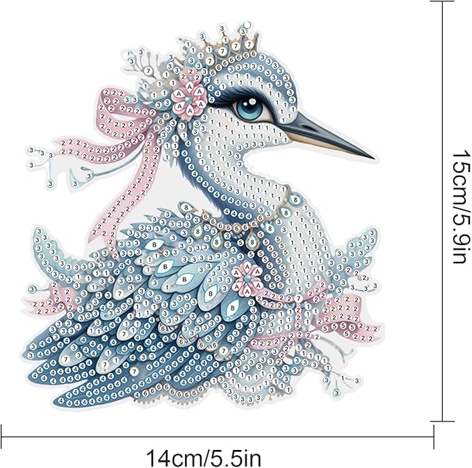 AiYuanzsh Blue Kingfisher Diamond Painting Hanging Ornament Kit, Bird DIY Crystal Gem Diamond Art Pendant, Handmade Rhinestone Suncatcher for Home, Window, Car, Christmas Tree, and Gift Decoration