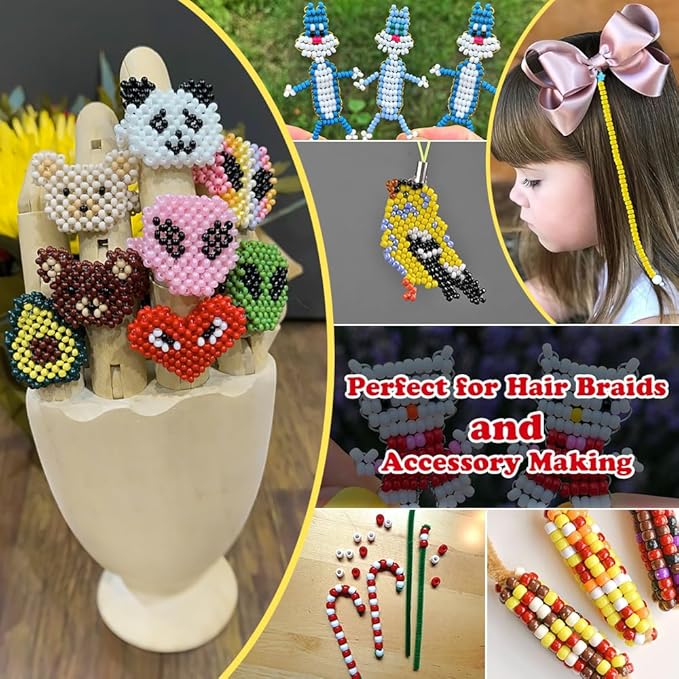 QPIXVB 1100pcs Pony Beads,Friendship Bracelet Beads Kit,Bead for Jewelry Making and Bracelets Making,Bulk Hair Bead for Braids,Crafts