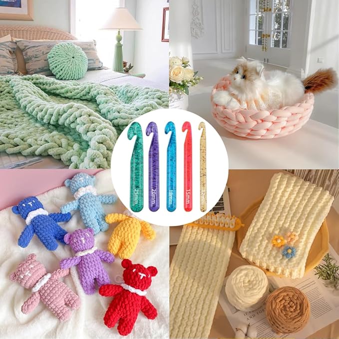 Large Crochet Hooks,25mm 20mm 18mm 15mm 12mm Crochet Hooks