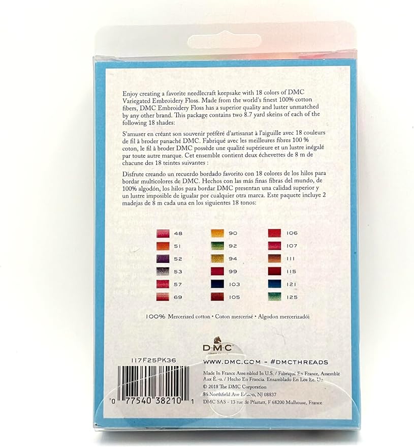DMC Embroidery Floss Pack - Variegated - 8.7 Yards - 36 skeins