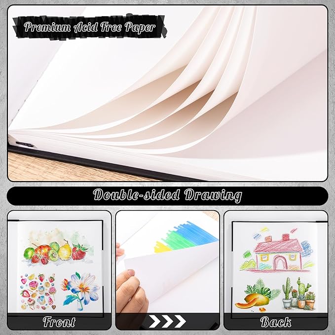 50 Sheets Hardcover Marker Paper Pad, 7.5x8.5in Alcohol Marker Paper Sketch Pad, 73lb/120gsm Heavyweight Spiral Sketch Book, Painting Coloring Drawing Paper for Beginners Artists Ideal Gift