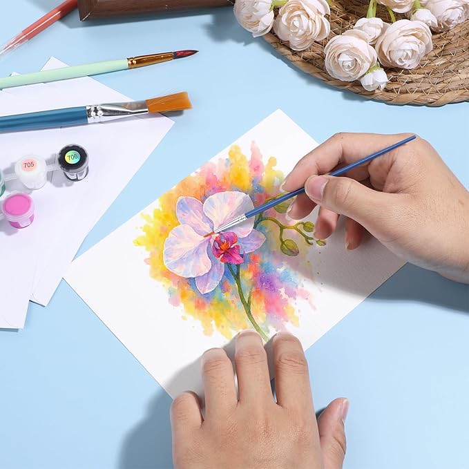 50 Sets Blank Watercolor Cards and Envelopes to Paint, Watercolor Paper Card Blank White Greeting Cards for Painting Wedding Invitations Postcards Notes Card 4 x 6 Inch