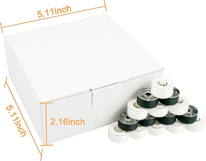 New brothread 144pcs (96White + 48Black) 60S/2(90WT) Prewound Bobbin Thread Plastic Size A SA156 for Embroidery and Sewing Machine Cottonized Soft Feel Polyester Thread Sewing Thread