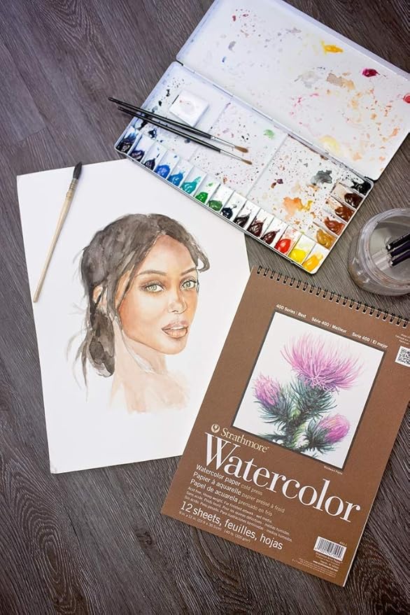 Strathmore 440-1 400 Series Watercolor Pad, 9"x12" Wire Bound, 12 Sheets