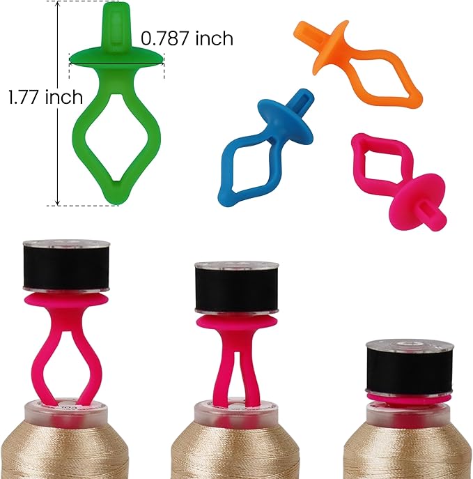 New brothread 100pcs Mix Sewing Notion (50 Bobbin Holders + 50 Bobbin Clamps) - Prevent Bobbin Thread Tails from Unwinding - Best Organizer for Most Sizes of Bobbin Thread Spools