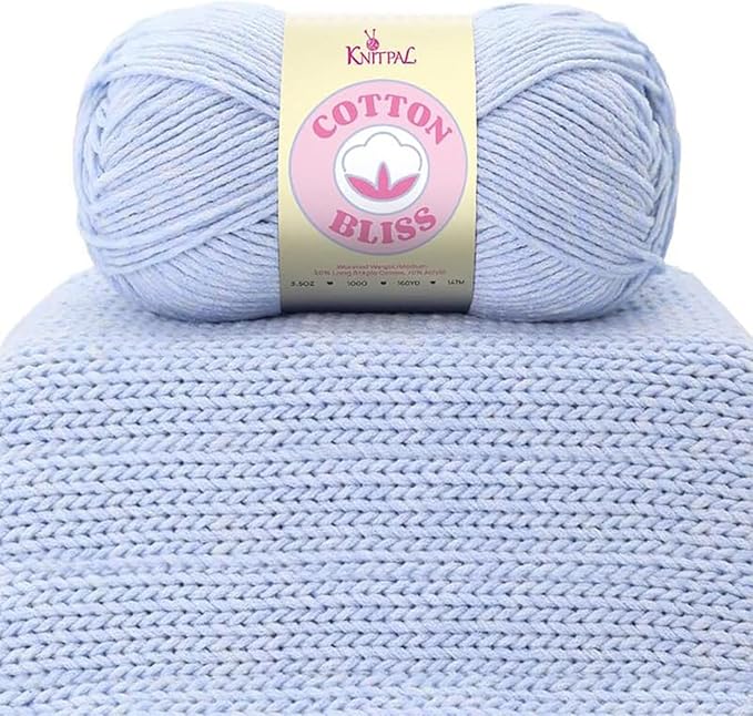 Cotton Bliss Soft Cotton Blend Yarn for Crocheting, 4-Pack (640Yds / 400G), Free Patterns, Beginners Friendly - #4 Medium Worsted Weight Yarn for Baby Blanket - Lavender Bliss