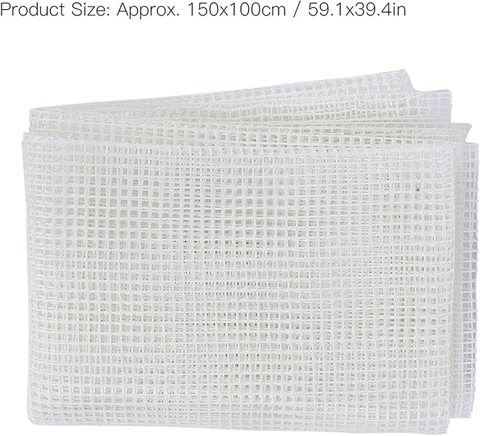 Moofey Latch Hook Canvas, Rug Hooking Mesh, Rug Making Kit Mesh Fabric Blank for Hook Carpet Tapestry DIY (150 * 100cm)