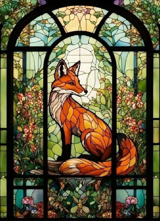 fox cross stitch kits for adults beginner,flower counted cross stitch kits printed stitching cute patterns dimensions needlepoint art crafts embroidery kits for adults beginners (15.7x11.8 inch)