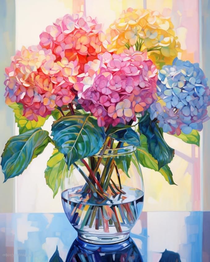 Flowers Square Drill Diamond Painting-Square Diamond Painting Kits,Flowers Gem Painting Kit for Adults,DIY Diamond Painting Square Drill and Crafts for Gifts and Home Wall Decor 12x16inch