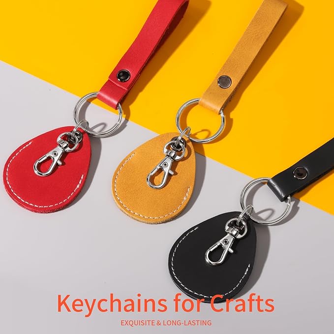 LEOBRO 60 PCS Swivel Snap Hooks and Key Rings, Keychain Clips and Key Chain Rings, Metal Split Rings, Keychain Making Kit, for Key, Key Chains, Jewelry Making, Crafts, Silver