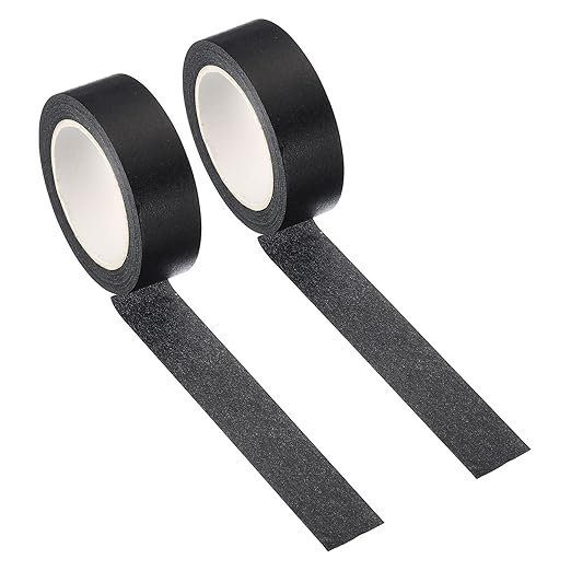 PATIKIL Holographic Washi Tape 0.59 Inch x 10.93 Yards, 2 Roll Self Adhesive Masking Sticker for DIY Art Craft Wrapping Decoration, Black
