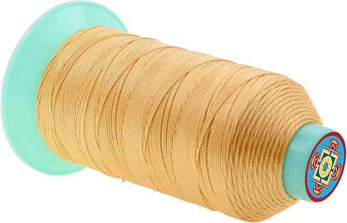 Mandala Crafts Size 346 210D T350 Bonded Nylon Thread - Blonde 415 YDs Tex 350 Heavy Duty Sewing Threads for Leather, Jeans, Weaving, Outdoor Marine Upholstery