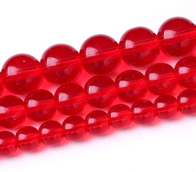 Red Glass Stone Beads for Jewelry Making Gemstone Round Crystal Bracelet Necklace 1 Strand 15.5inch 4MM