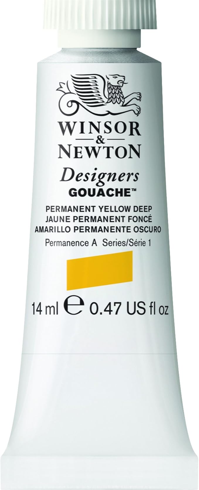 Winsor & Newton Designer's Gouache, 14 ml (0.47oz) tube, Permanent Yellow Deep