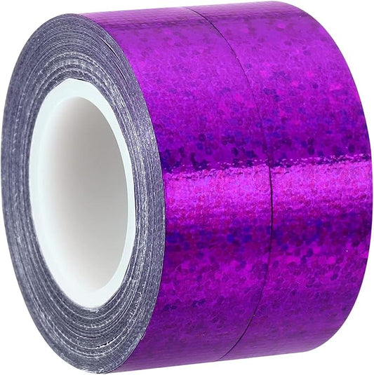PATIKIL Glitter Sparkle Tape 15mm x 5m, 2 Pack Holographic Art Decorative Masking Tapes Self-Adhesive for DIY Scrapbook Art Craft Wrapping, Purple