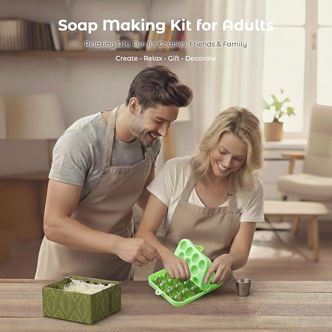 DIY Grape Soap Making Craft Kit for Beginners & Adults, Includes 2 Silicone Molds, 65 FT Jute Twine, 1 Tweezers, 1 Gift Box, Handmade Home Decor Ready for Gifting (Without Soap)