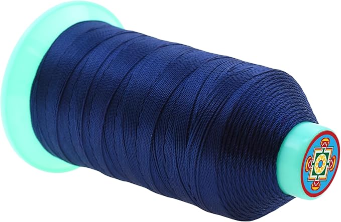 Mandala Crafts Size 277 840D T270 Bonded Nylon Thread - Dark Blue 800 YDs Tex 270 Heavy Duty Sewing Threads for Leather, Jeans, Weaving, Outdoor Marine Upholstery